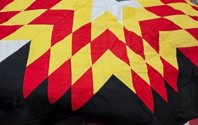 Red Black Yellow and White Star Blanket (Twin Size)