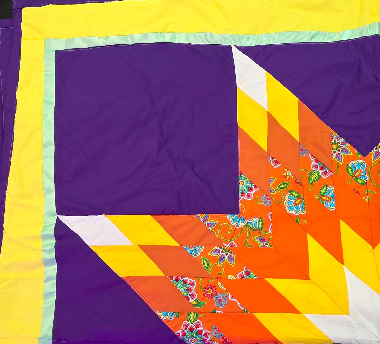 Starblanket - Purple, Yellow, White, Orange &amp; Granny Print (Size Double)