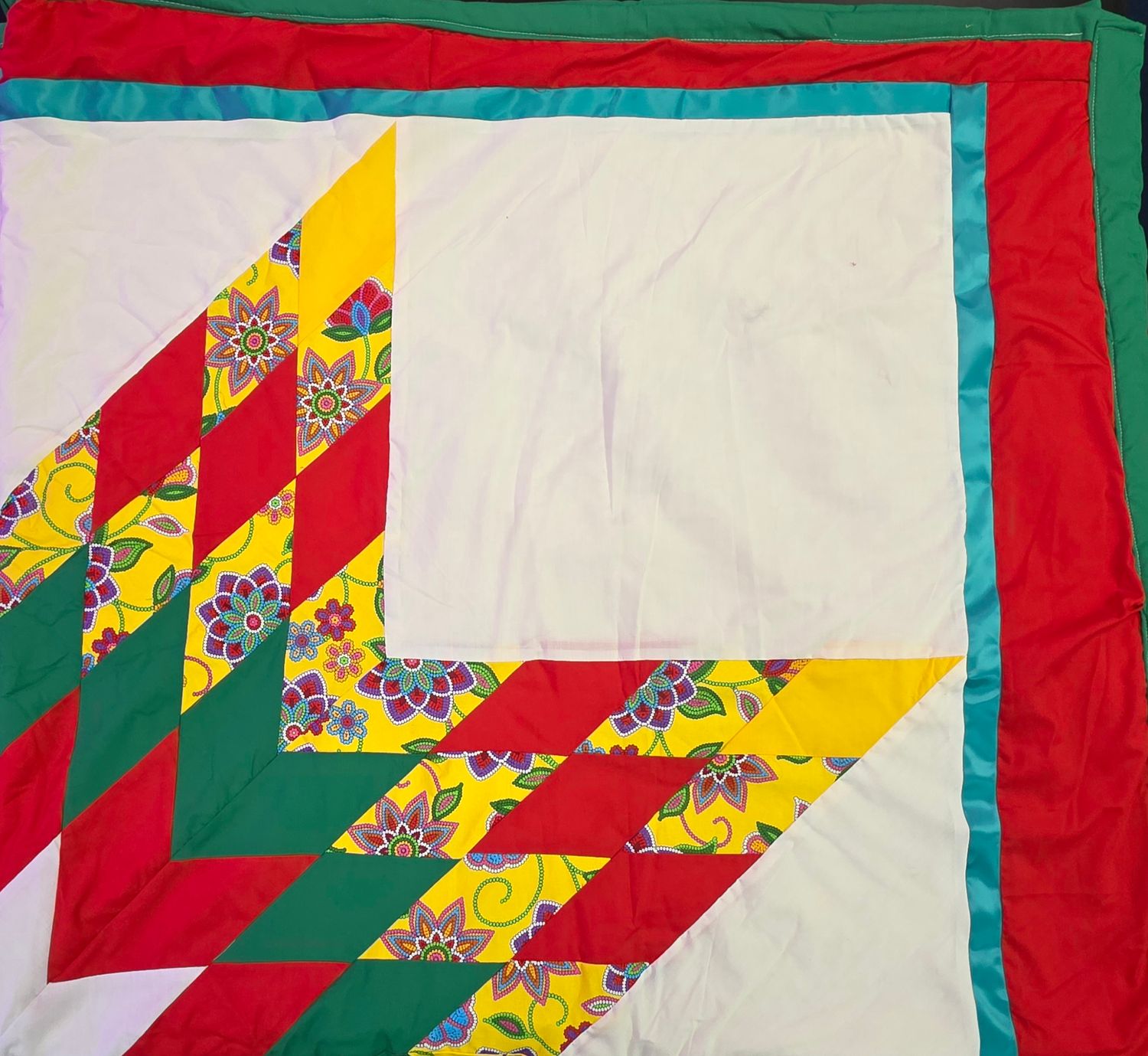 Starblanket - Red, Yellow, White, Green &amp; Granny Print (Size Double)