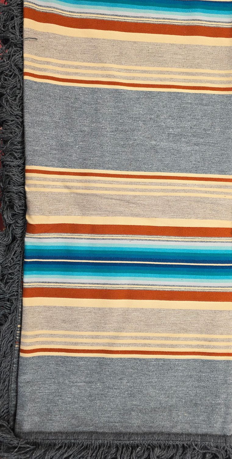 Pendleton Serape Fringed Shawl: Grey