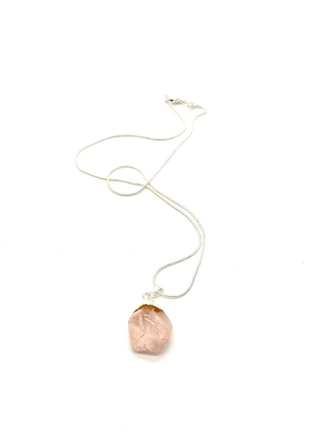 Rose Quartz Pendant with Chain