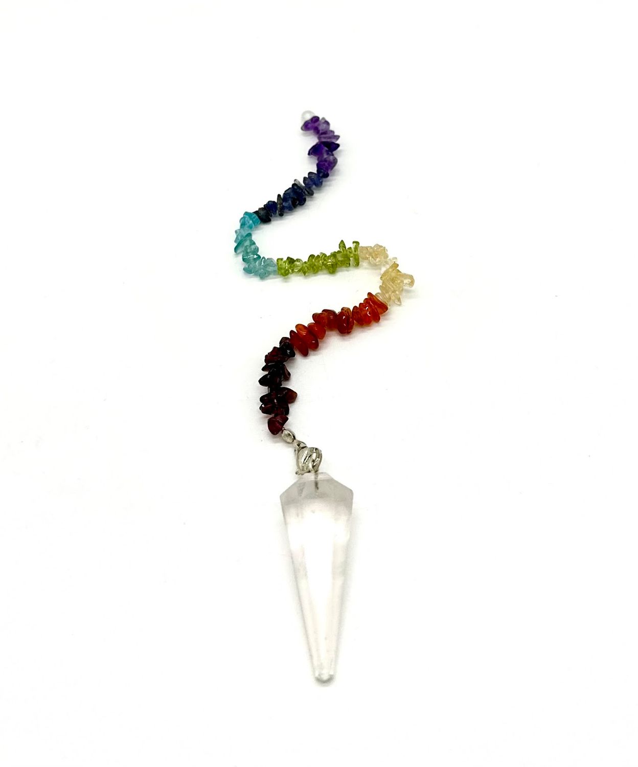 Clear Quartz Chakra Chip Pendulum