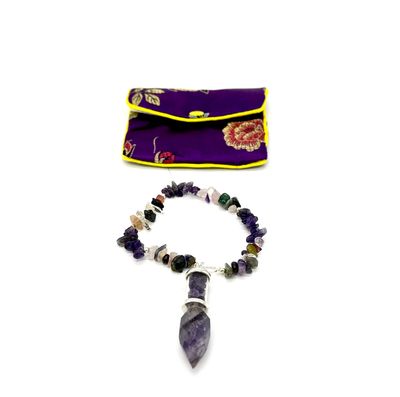 Amethyst Chip Bracelet/Pendulum