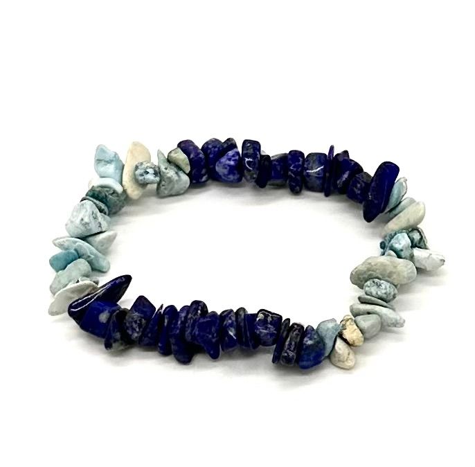 Lapis Lazuli and Aquamarine Chip Bracelet