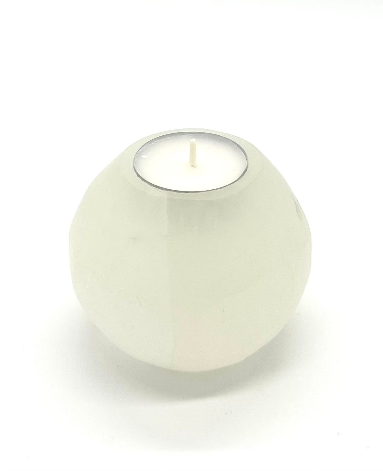 Selenite Sphere Tealight Candle Holder