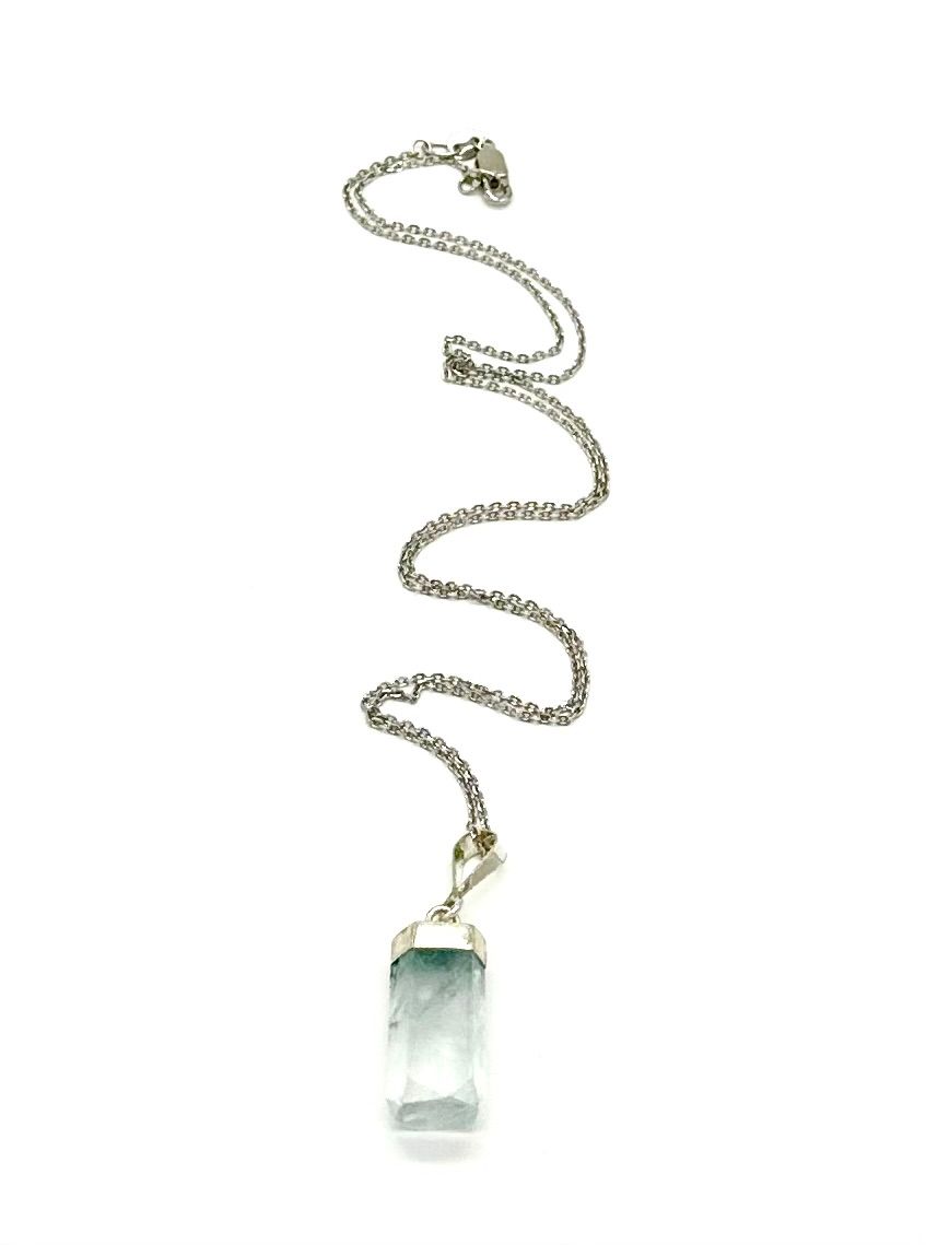 925 Sterling Silver | 18&quot; Chain with Aquamarine Pendant
