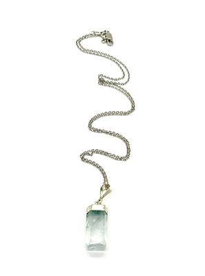 925 Sterling Silver | 18" Chain with Aquamarine Pendant