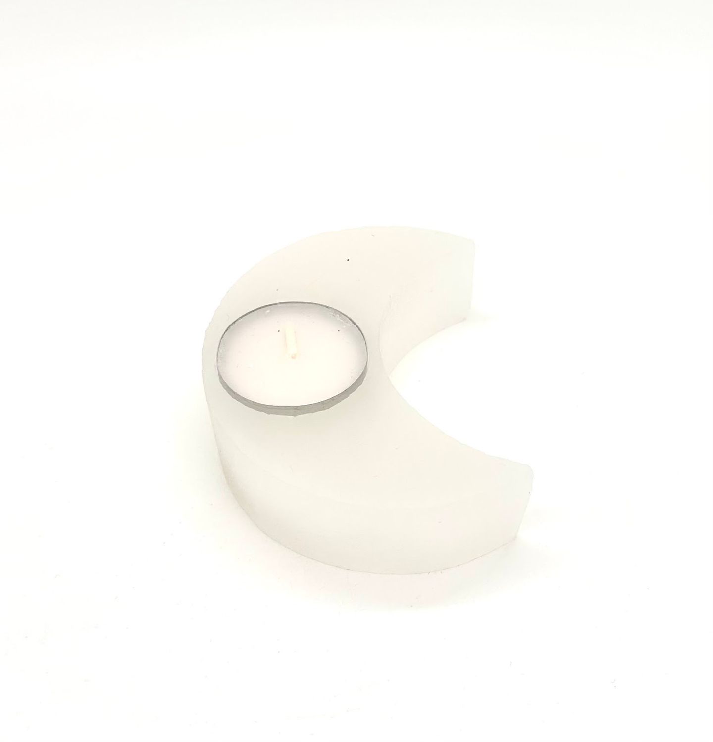 Selenite Moon Tealight Candle Holder