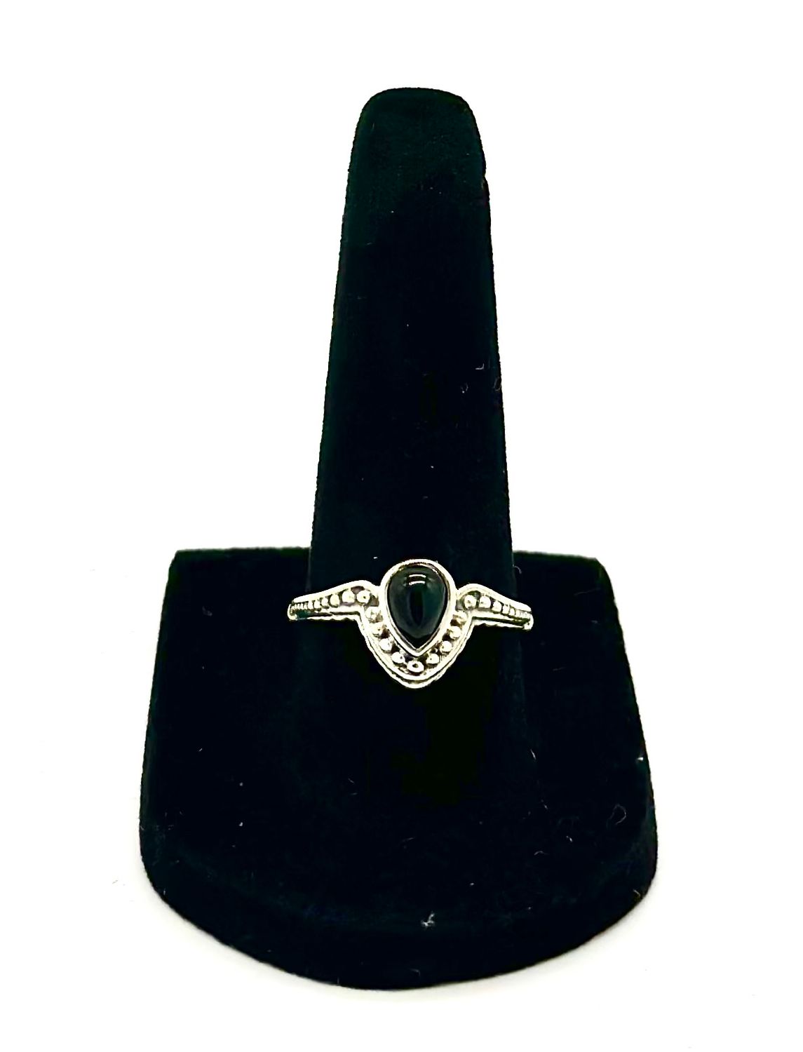 925 Sterling Black Tourmaline Ring      Size 8