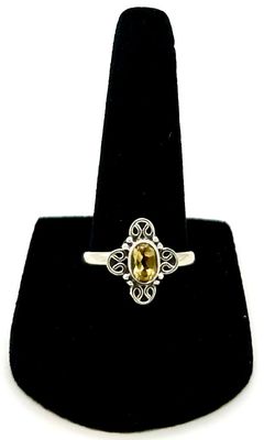 925 Sterling Silver | Citrine Ring.     Size 8