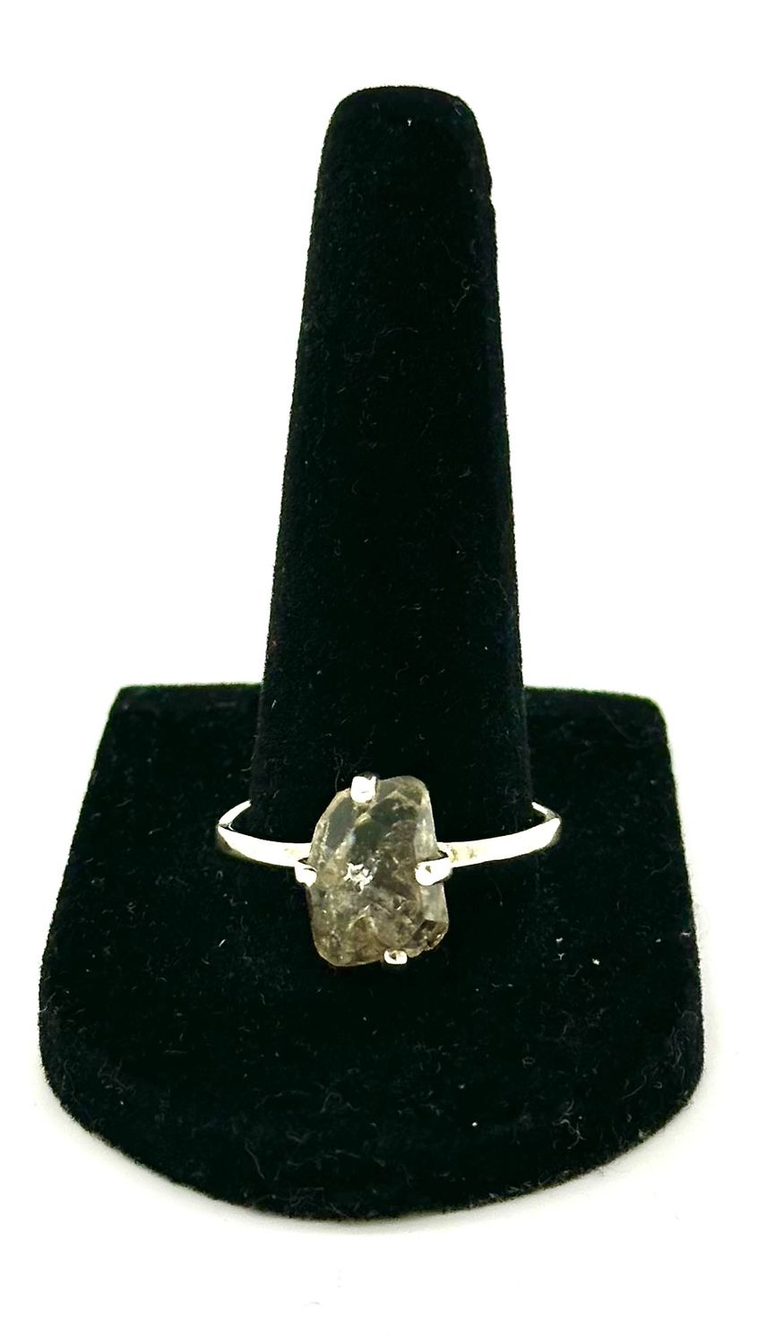 925 Sterling Silver Raw Herkimer Diamond Size 10