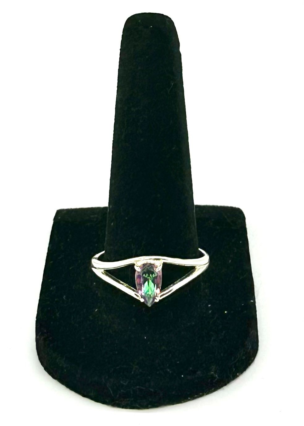 925 Sterling Silver Mystic Quartz Multi Color  Size 9
