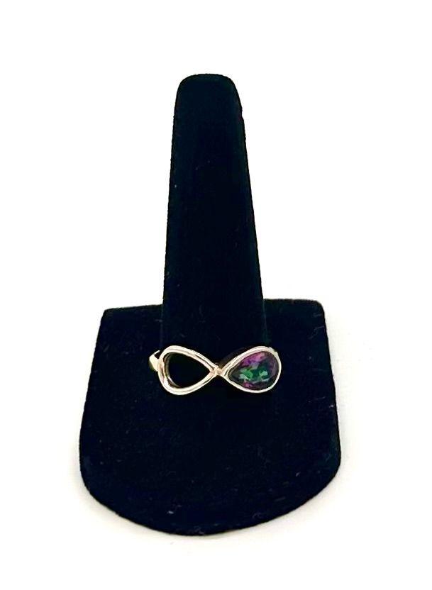 925 Sterling Silver Mystic Quartz Ring   Size 9
