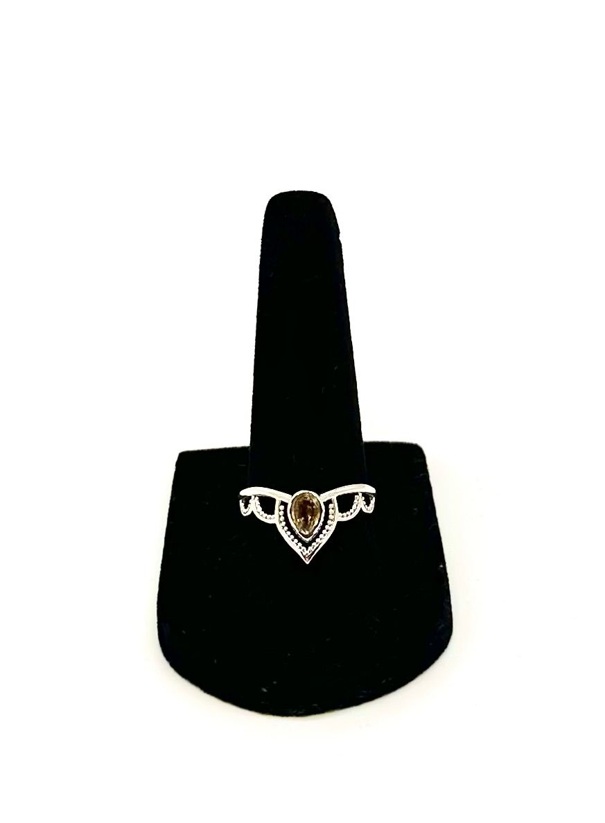 925 Sterling Silver Citrine Ring    Size 8