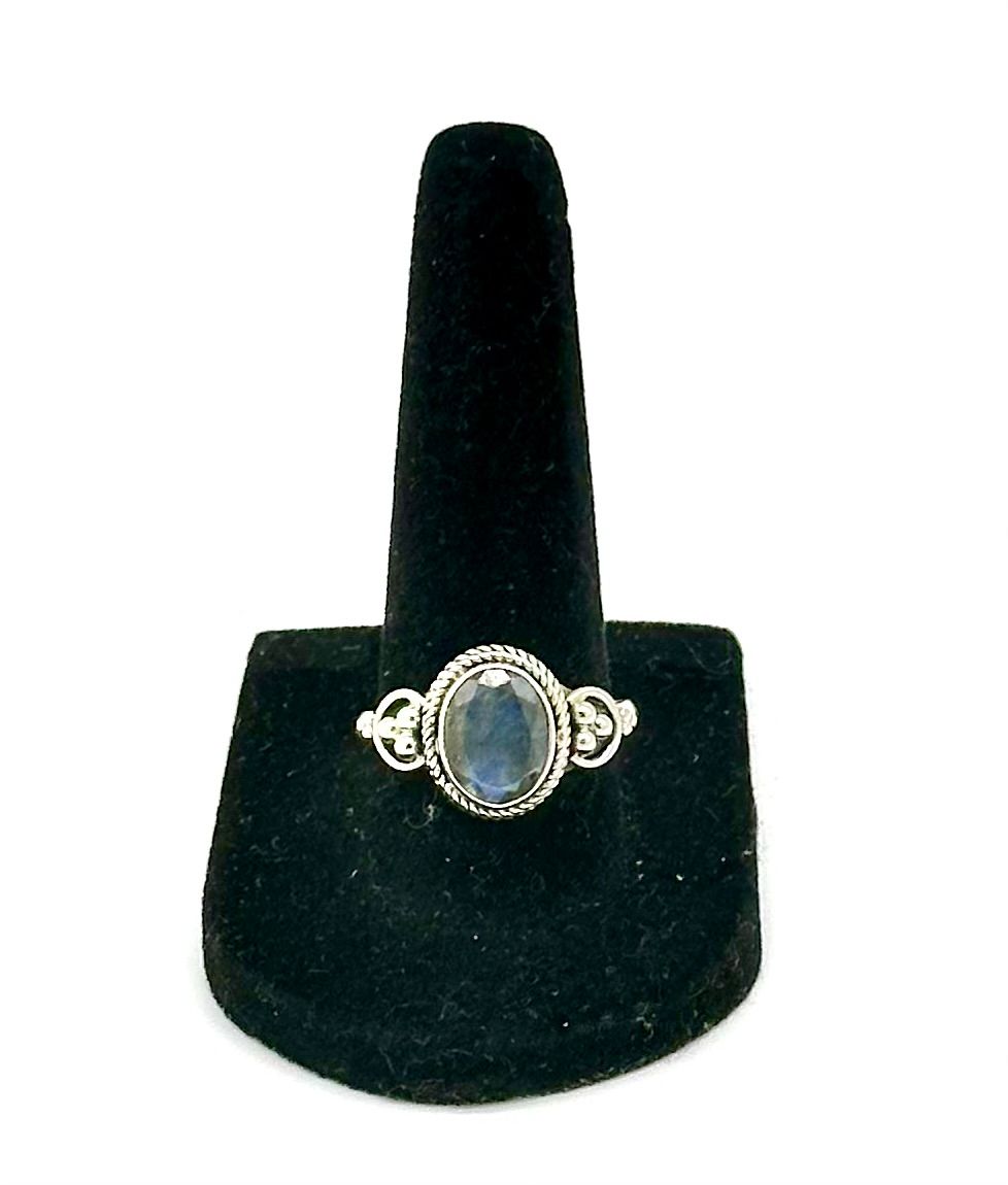 925 Sterling Silver Labradorite Ring  Size 9