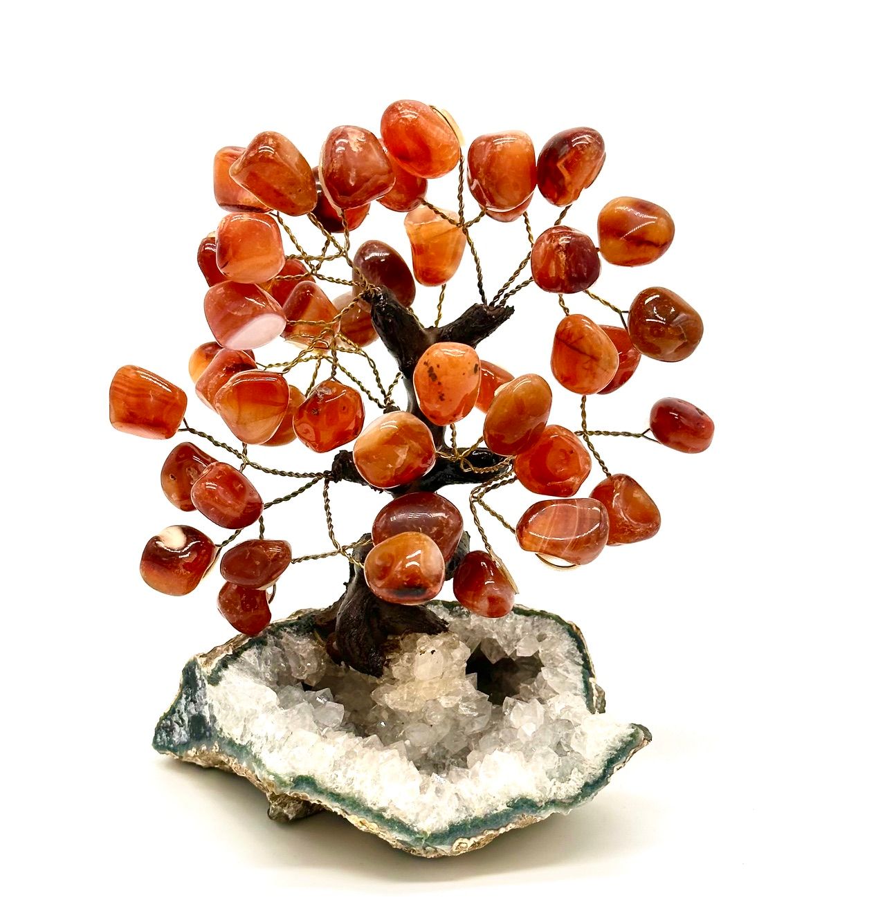 Carnelian Bonsai Tree w/Clear Quartz Base     (medium size)