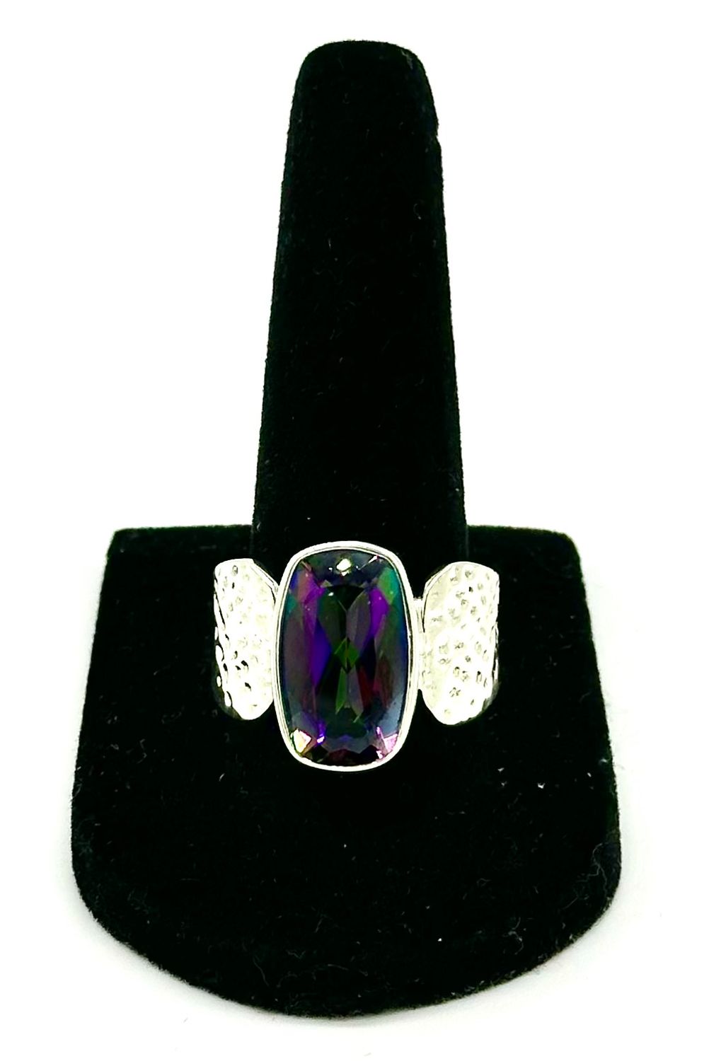 925 Sterling Silver Mystic Quartz Bohemian Ring Size 10