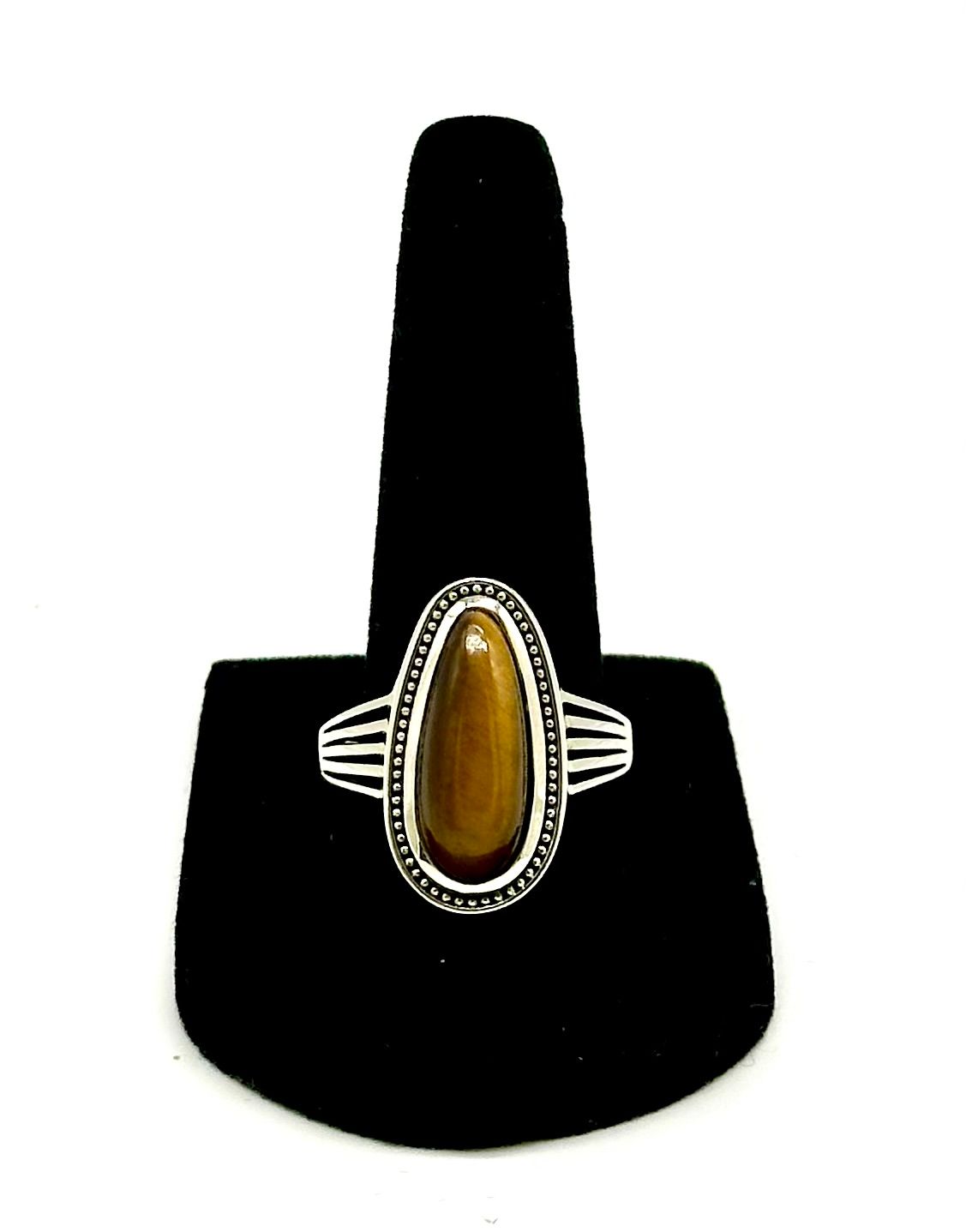 925 Sterling Silver Tiger Eye Bohemian Oval
