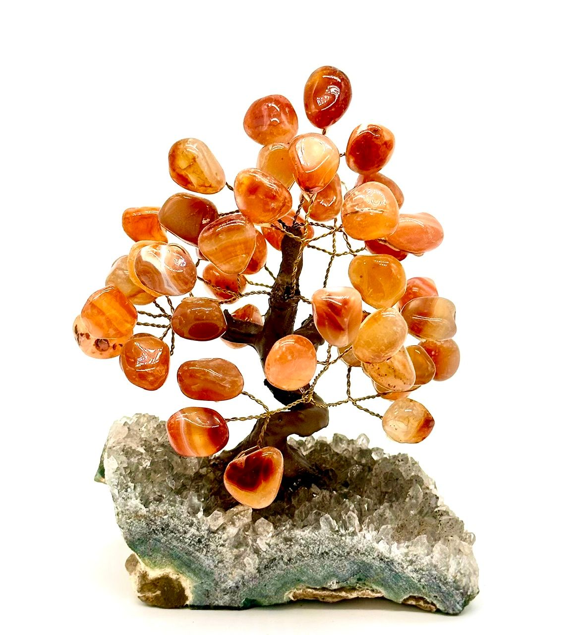 Carnelian Gemstone w/Smokey Quartz Base