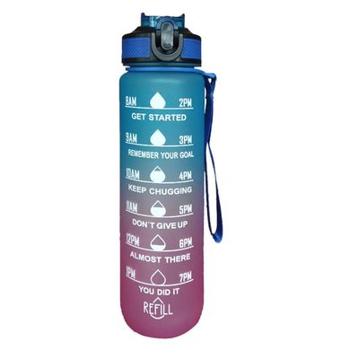 1L Motivational Water Bottle with Time Marker