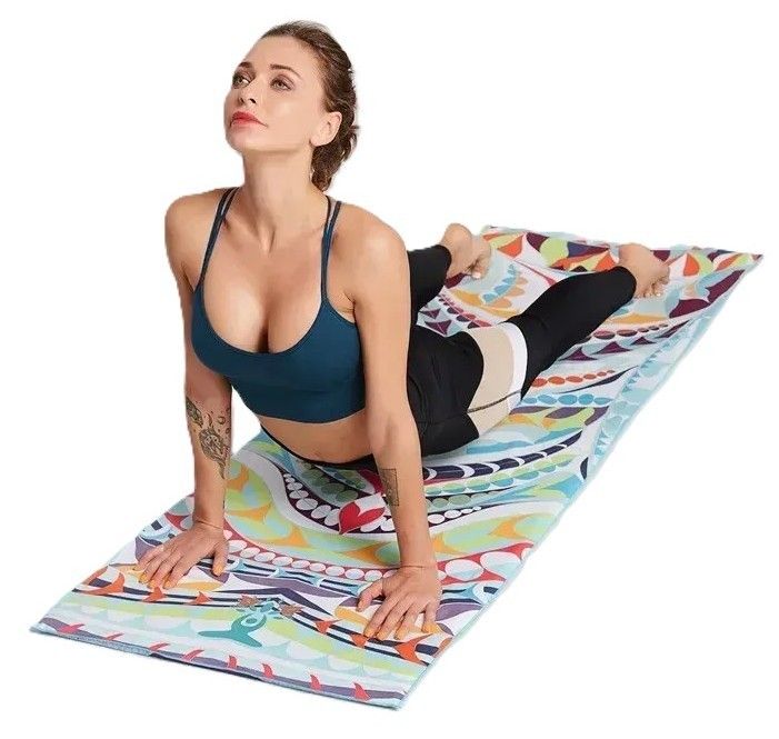 YogiTowel – Ultra-Thin Yoga Mat Towel with Print and Secure Grip