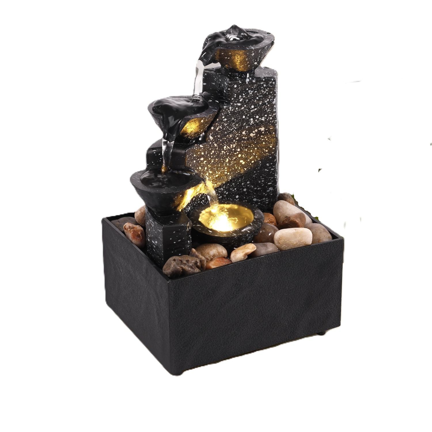 Tabletop Waterfall Fountain for Decoration, Relaxation, or Meditation