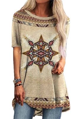 Tribal Spirit Tee – Ethnic Y2K Style with a Boho Touch