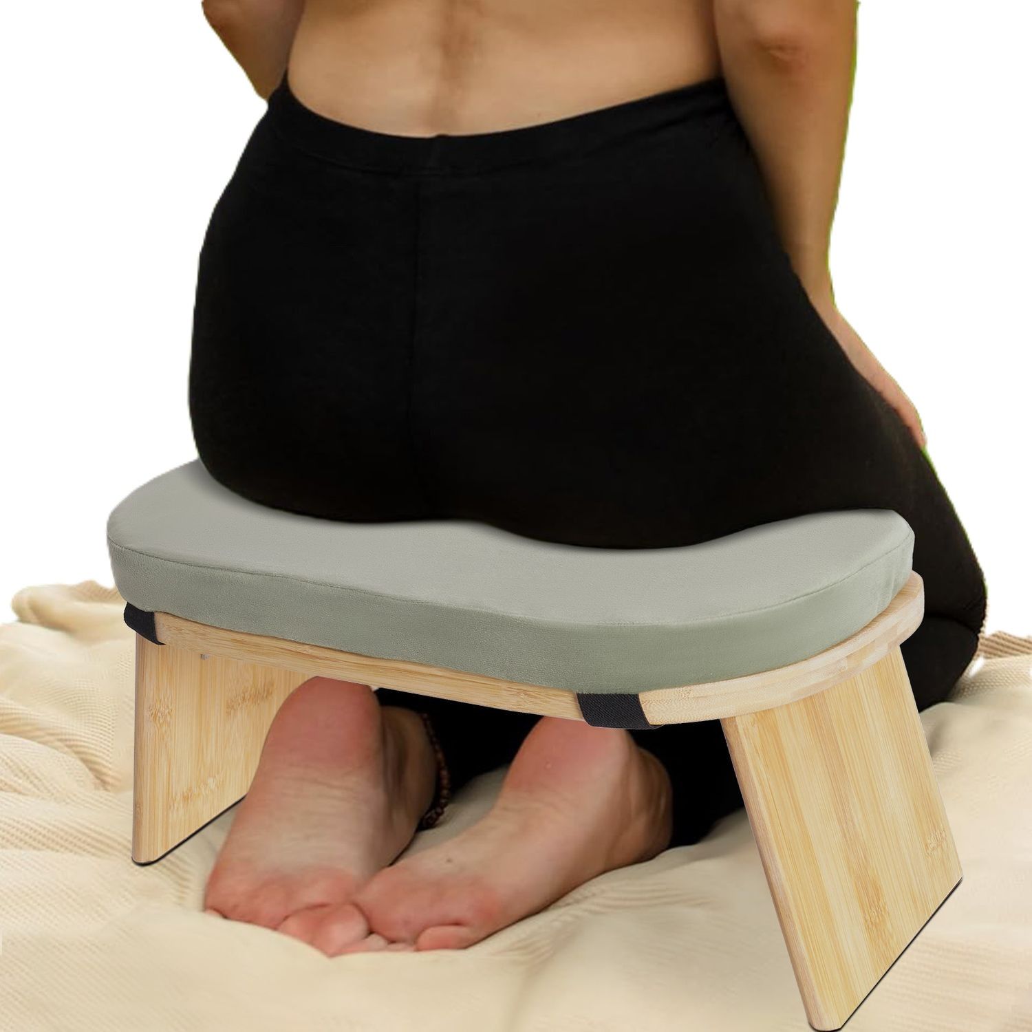 Zafu Bend — Ergonomic Bamboo Bench for Mindful Meditation