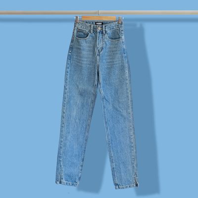 Pantalon jean délavé bleu