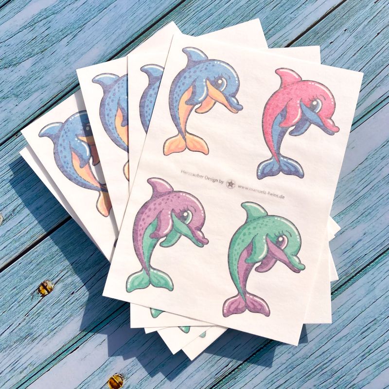 Delfine – Temporäre Tattoos, ein Bogen