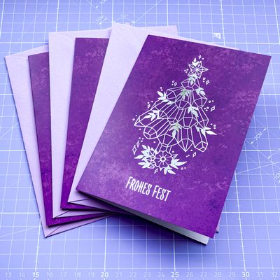 Weihnachtskarte &gt;Amethyst Crystals&lt;, 3er Set