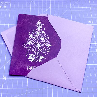 Weihnachtskarte &gt;Amethyst Crystals&lt;, 3er Set