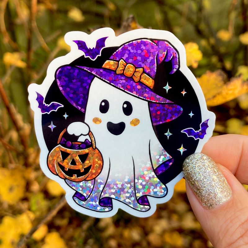 Halloween Gespenst – Glitzer-Sticker