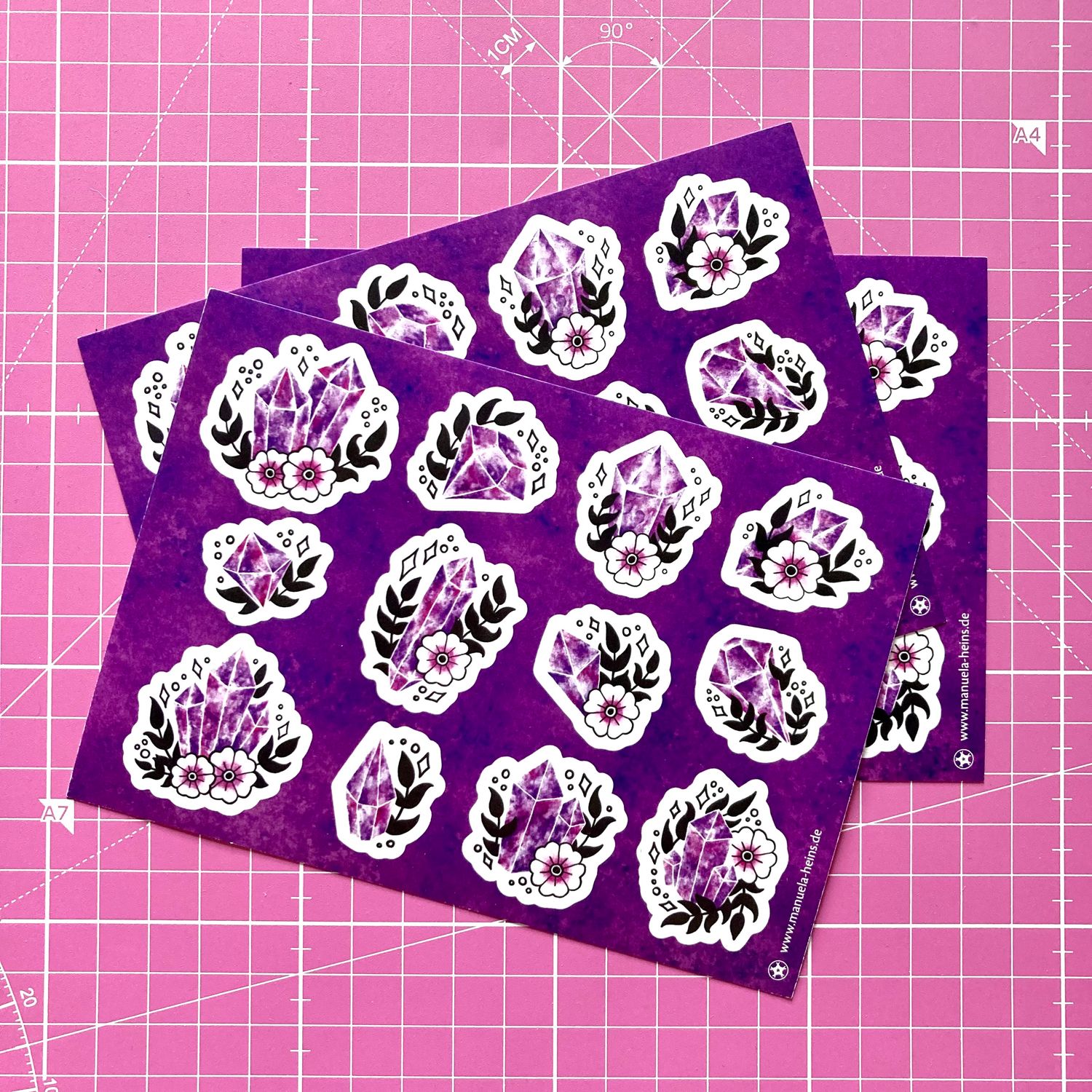 Stickerbogen &gt;Amethyst Crystals&lt;