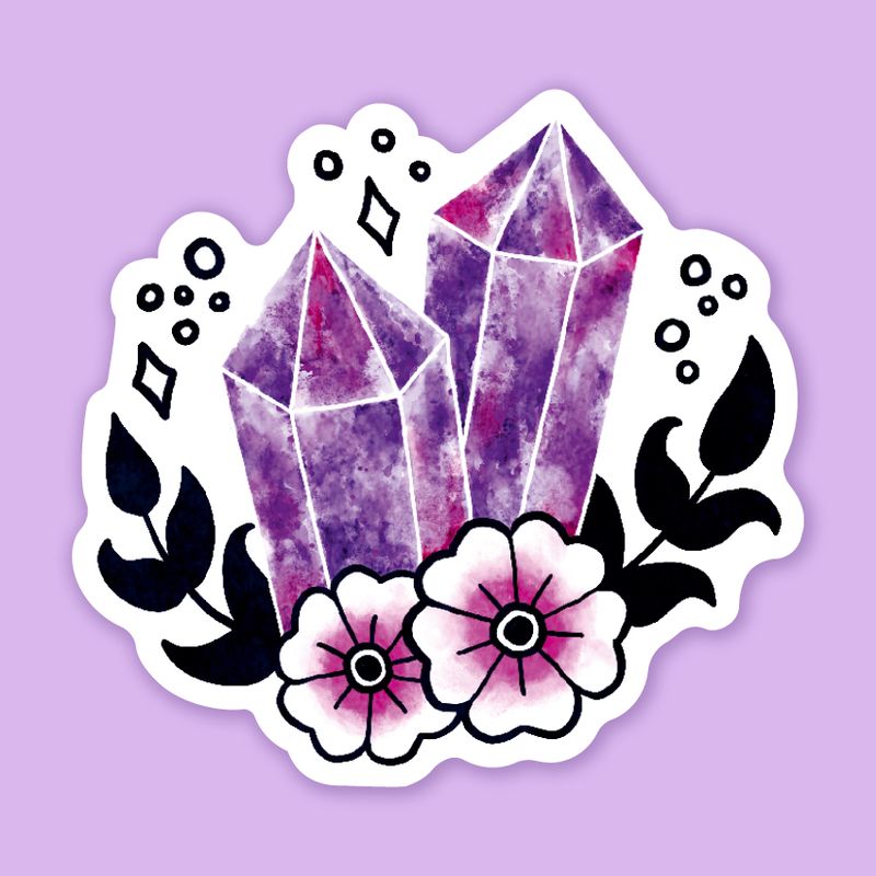 Stickerbogen "Amethyst Crystals"