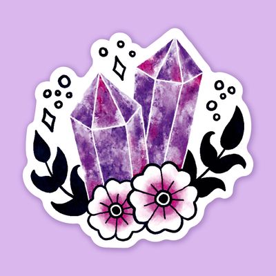 Stickerbogen &gt;Amethyst Crystals&lt;