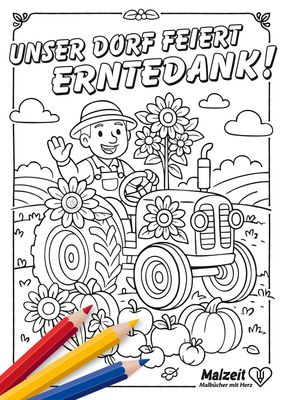 Malbuch "Unser Dorf feiert Erntedank!"