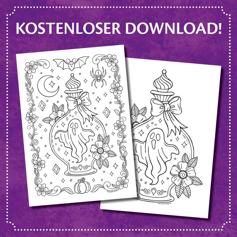 GRATIS Ausmalbild &quot;Flaschengeist&quot;