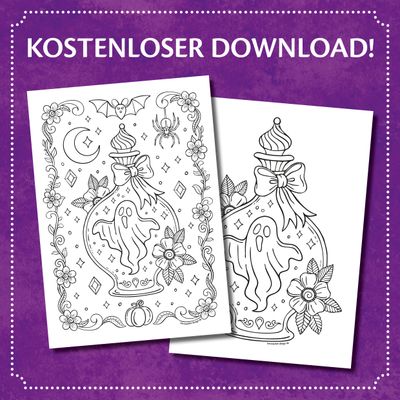 GRATIS Ausmalbild &quot;Flaschengeist&quot;