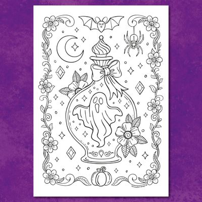 GRATIS Ausmalbild "Flaschengeist"