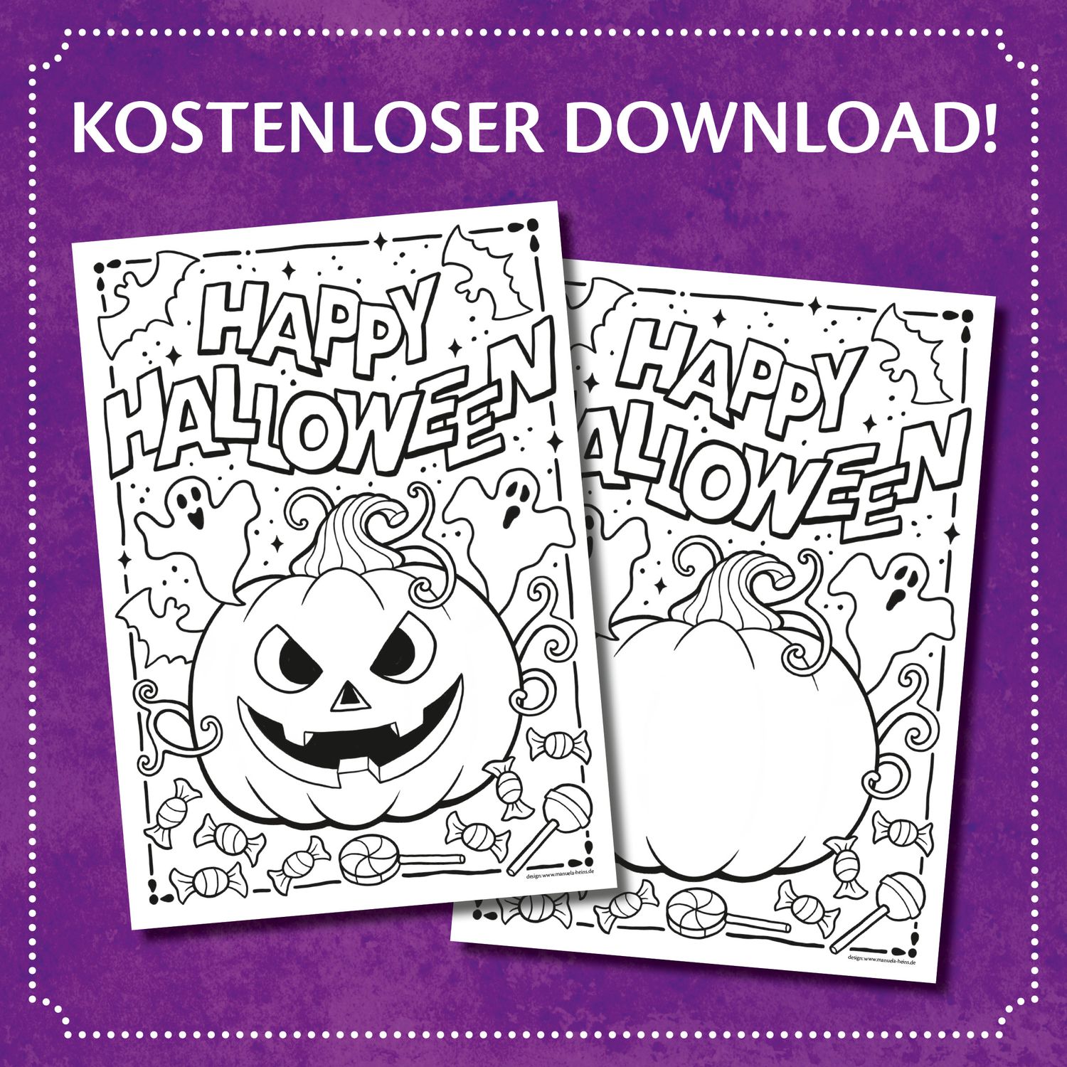 GRATIS Ausmalbild &quot;Gruselkürbis&quot;