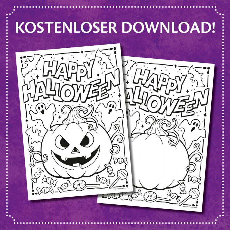 GRATIS Ausmalbild &quot;Gruselkürbis&quot;