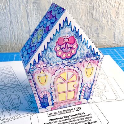 GRATIS Ausmalbild "XMAS Tiny House"