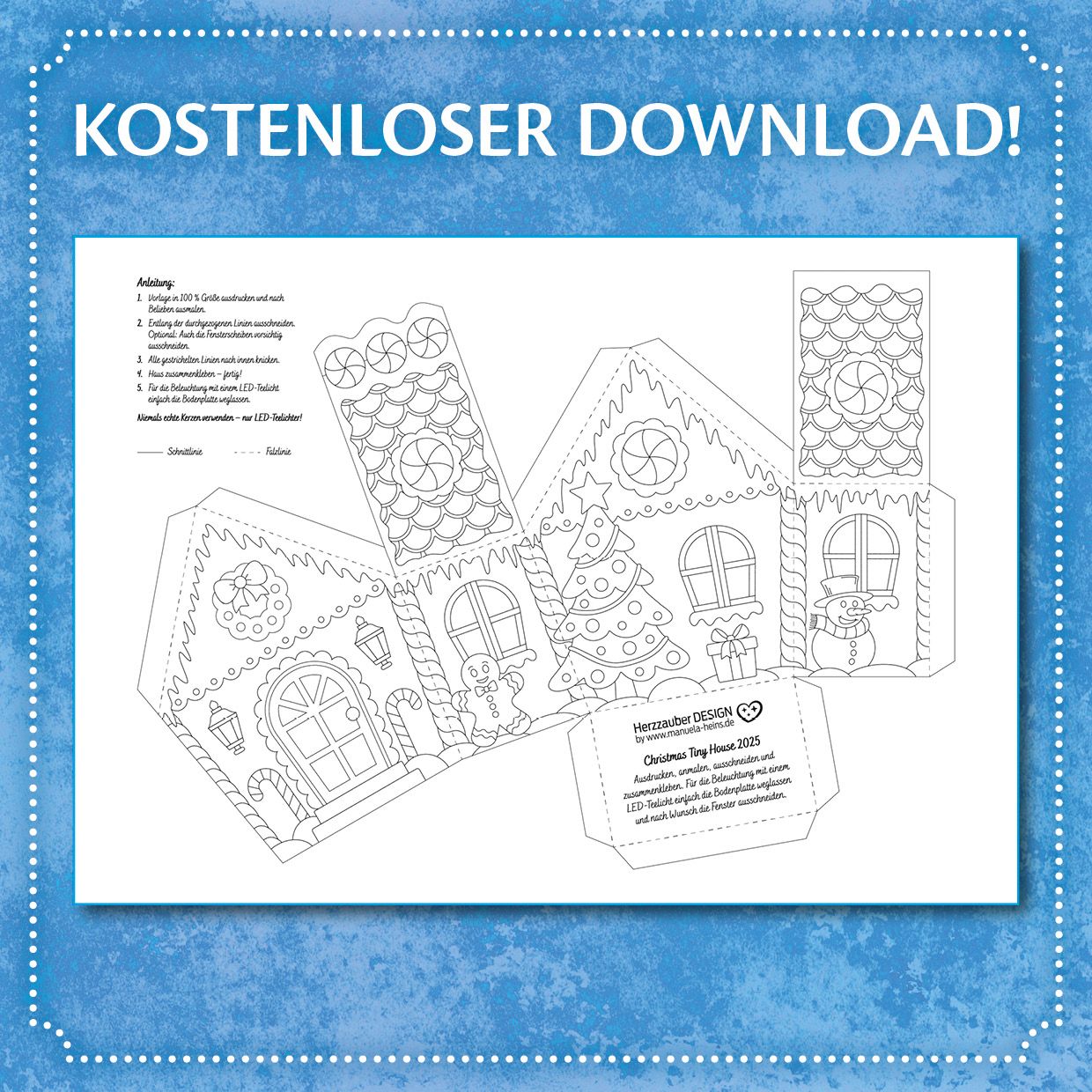 GRATIS Ausmalbild "XMAS Tiny House"