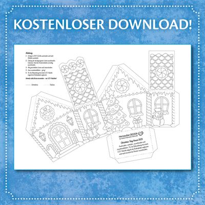 GRATIS Ausmalbild "XMAS Tiny House"