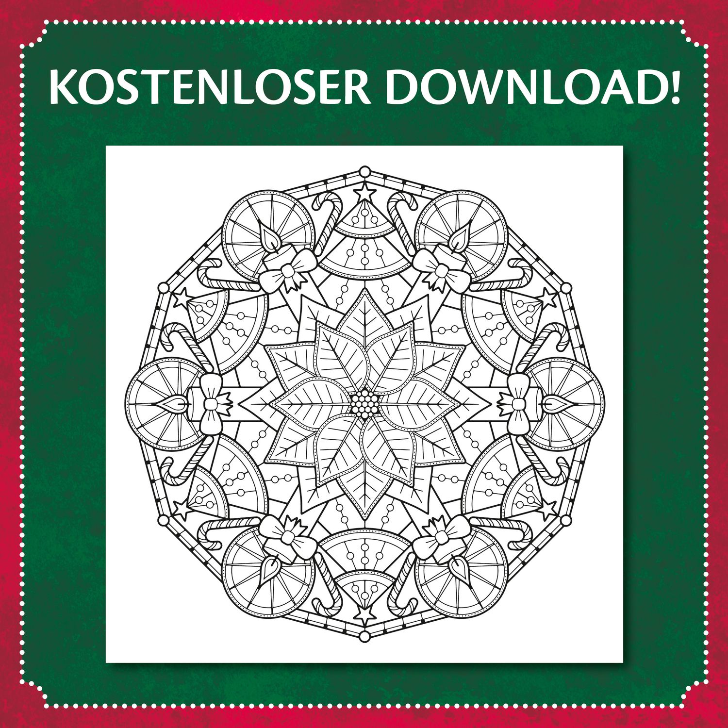 GRATIS Ausmalbild "Weihnachts-Mandala"