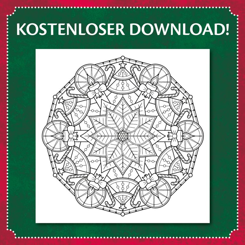 GRATIS Ausmalbild "Weihnachts-Mandala"