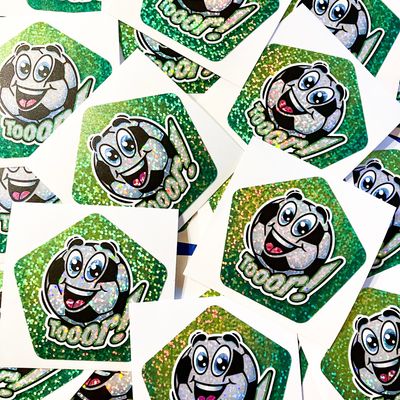 Fröhlicher Fußball – Glitzer-Sticker