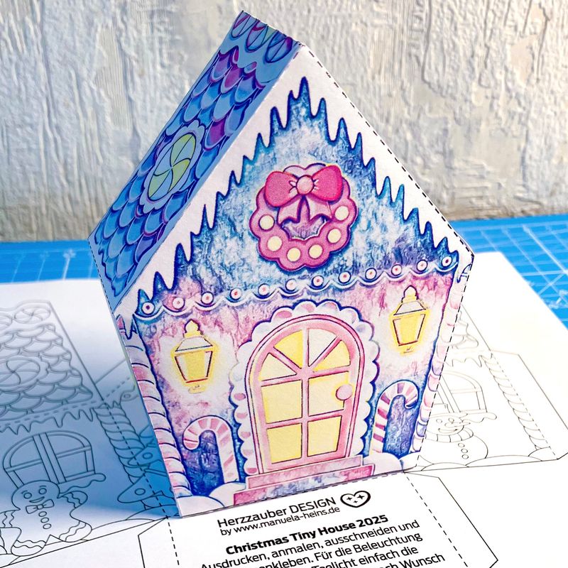 GRATIS Ausmalbild "XMAS Tiny House"
