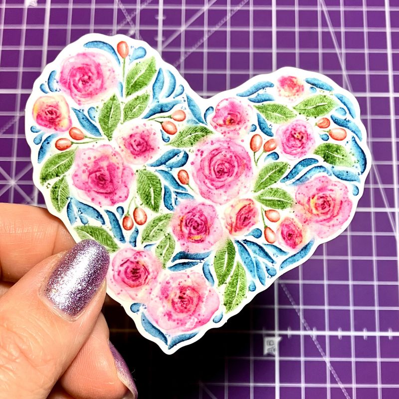 Rosenherz Sticker, 3er Set